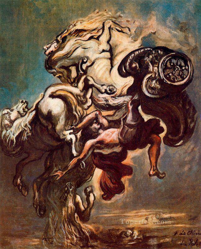 the fall of phaeton Giorgio de Chirico Metaphysical surrealism Oil Paintings